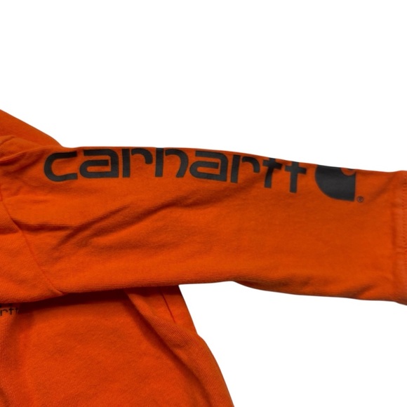 Carhartt Baby Food Bibs orange Camo Print Set of 2 Long Sleeve Button T shirt - Picture 3 of 7